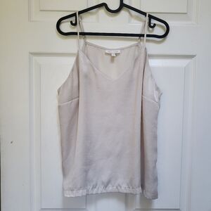 Prologue Off White Satin Adjustable Spaghetti Strap Cami Camisole Top